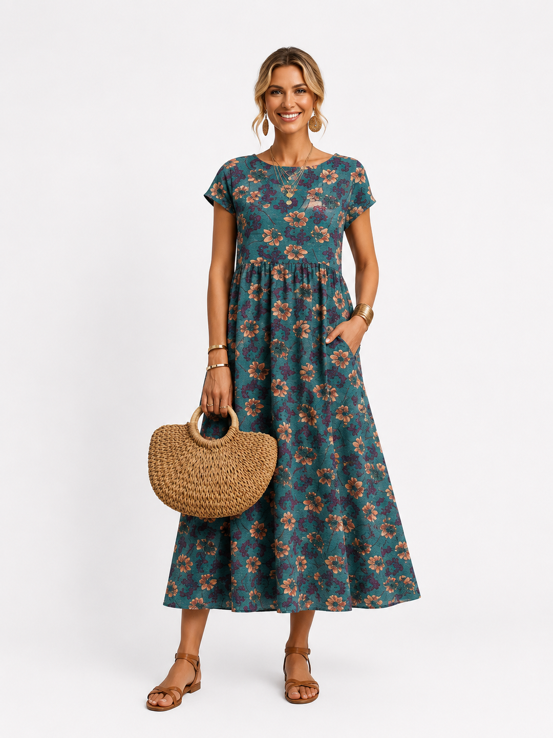Florene | Summer Dress with Short Sleeves