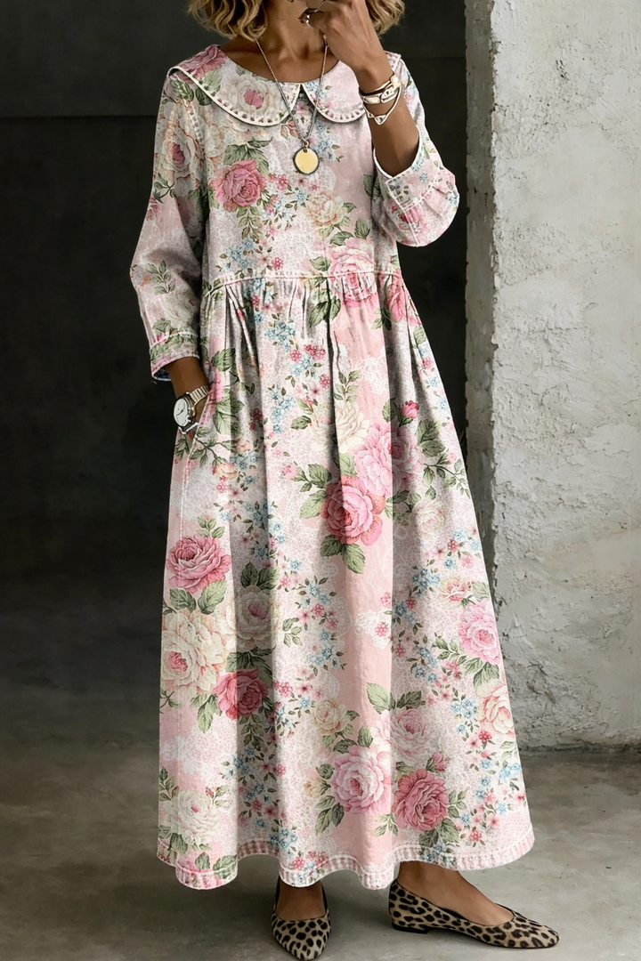 Floral-Embellished Denim Dress from Brooklyn