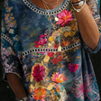 Nicole | Retro Floral Denim Shirt