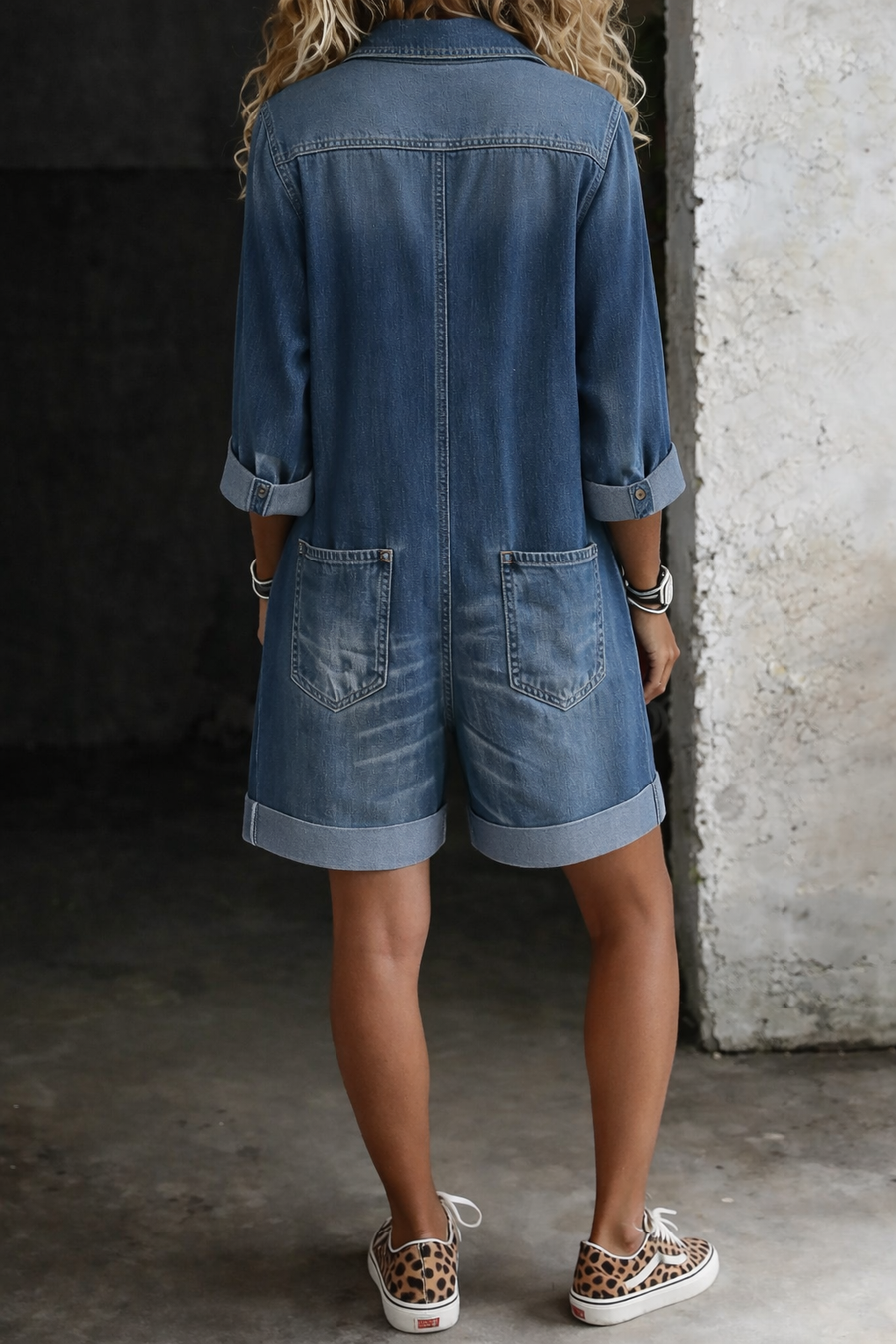 Nora | Casual Denim Short Romper
