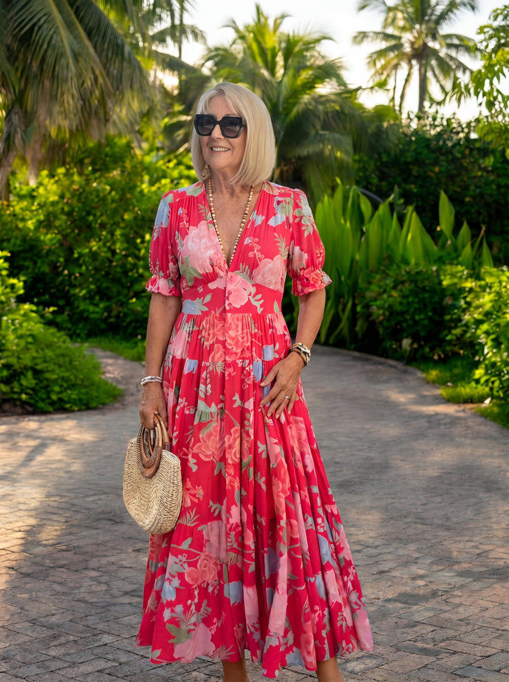 Miriam – V-Neck Floral Dress