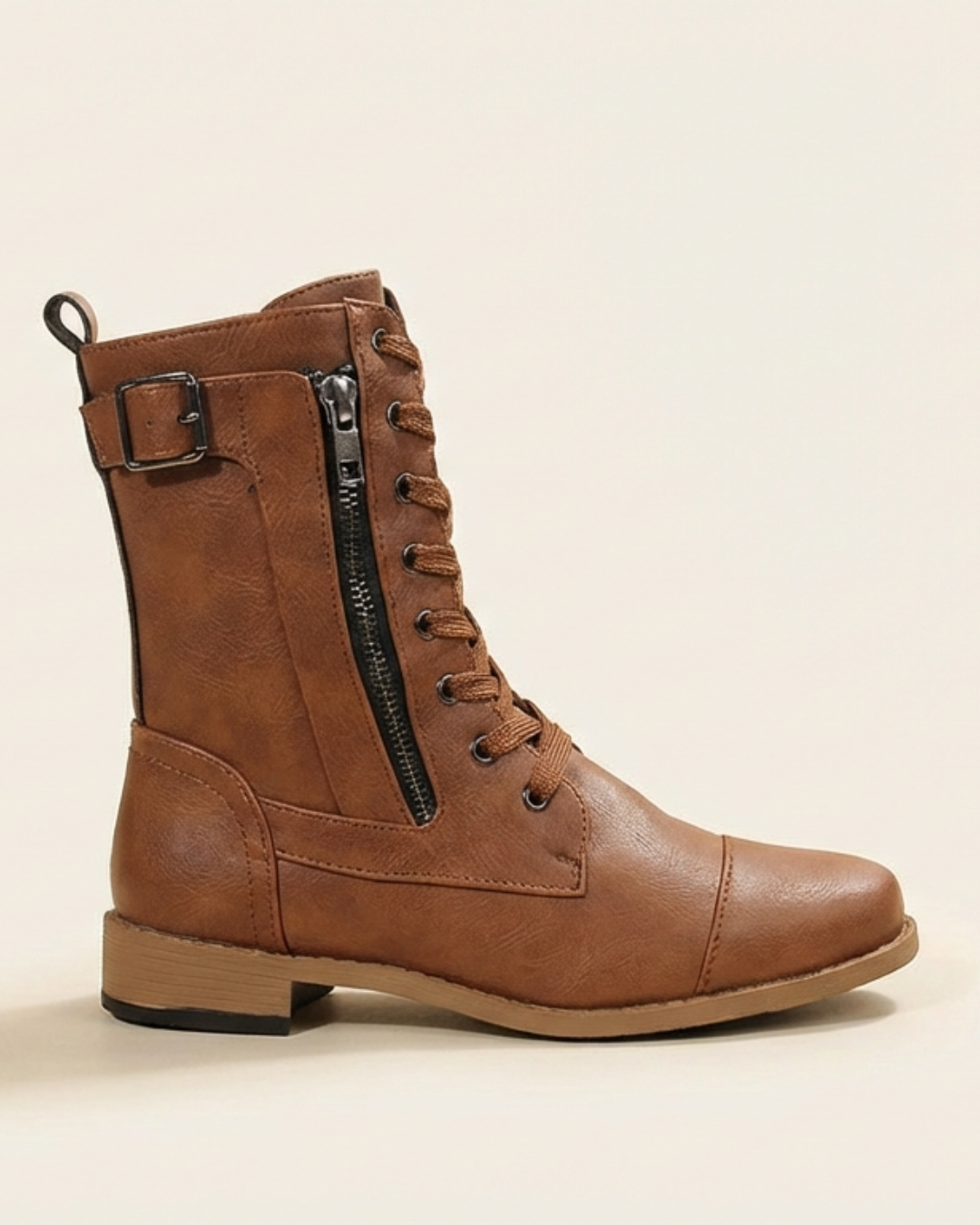 Silvia - Arch-Support Ankle Boots with Round Toe Design