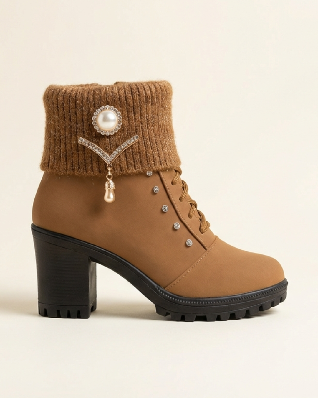 Elena - Cozy Thick-Heeled Boots