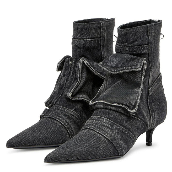 Vega - Premium Denim Cargo Ankle Boots
