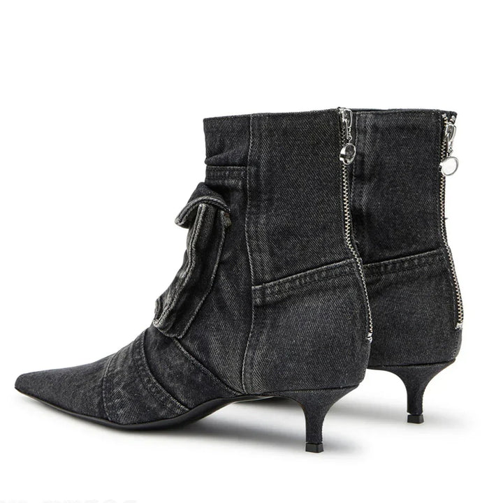 Vega - Premium Denim Cargo Ankle Boots