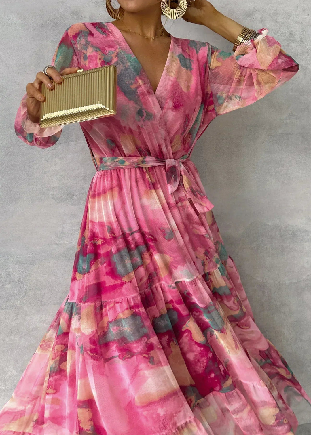 Floral Wrap Dress in Hazel