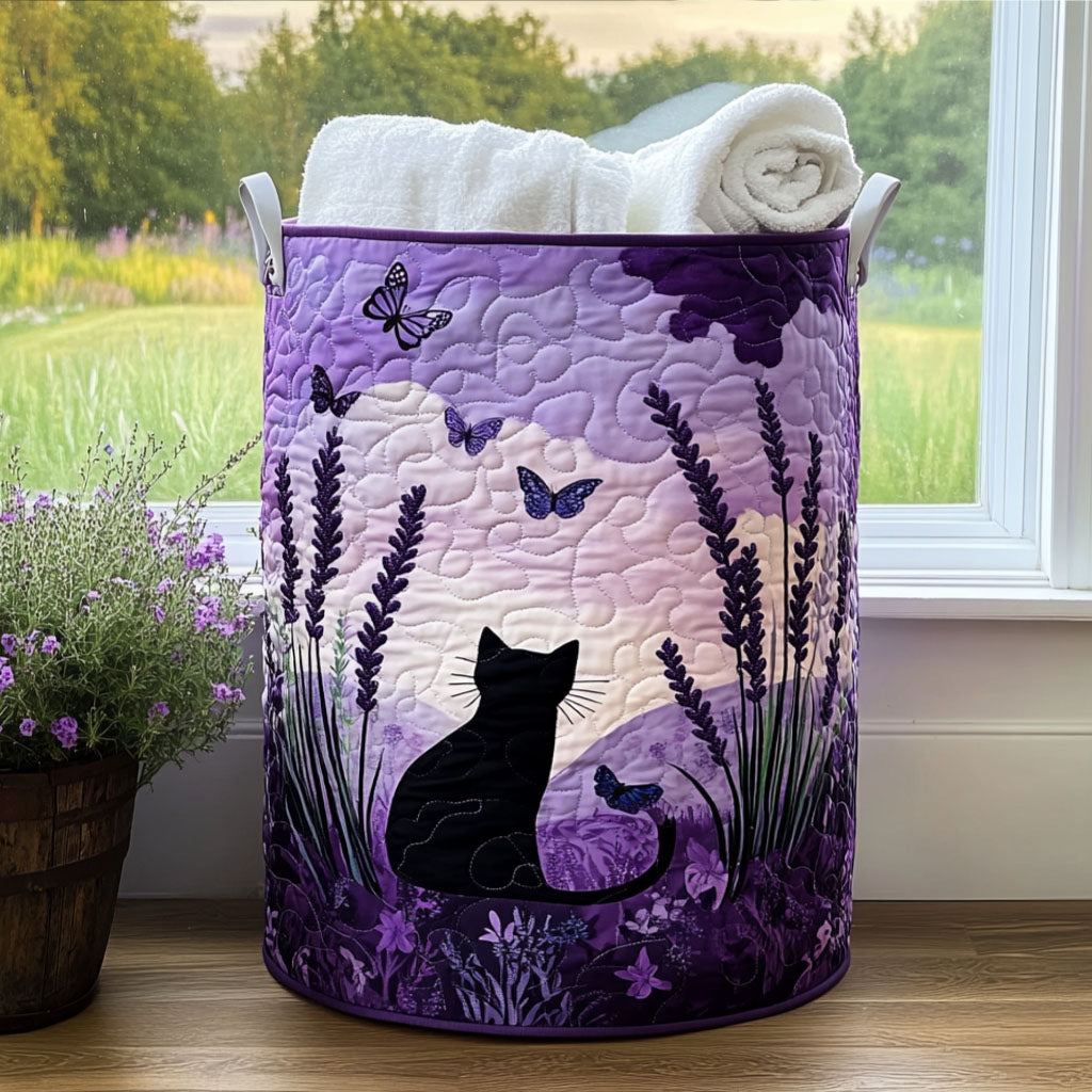 Artisan Cat-Themed Laundry Basket