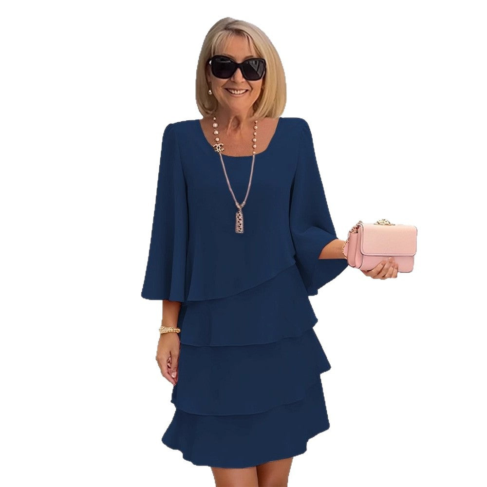 Maria – Chic Ruffled Midi Dress