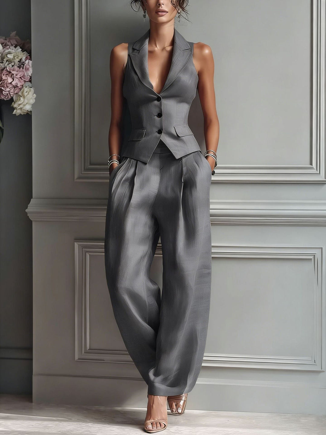 Amelia™ | Elegant V-Neck 2-Piece Set