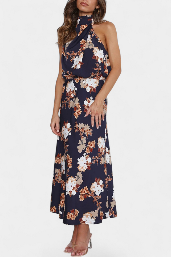 Lisa | Floral Maxi Halter Dress