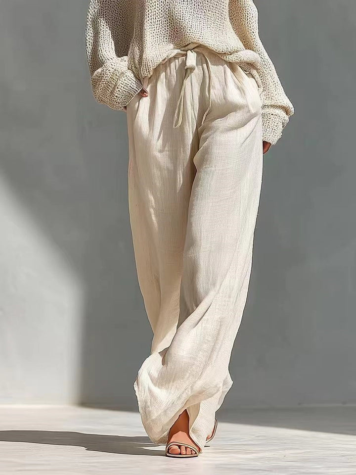 Elegant Knit and Linen Set