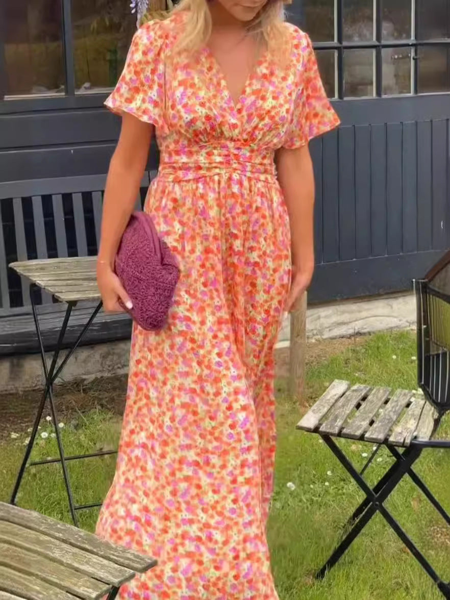 Elis – Elegant Floral Print Maxi Dress