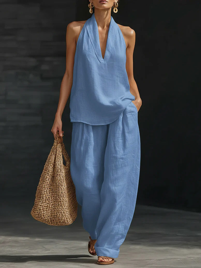 Sleeveless Zoë™ Set with Wide Trousers
