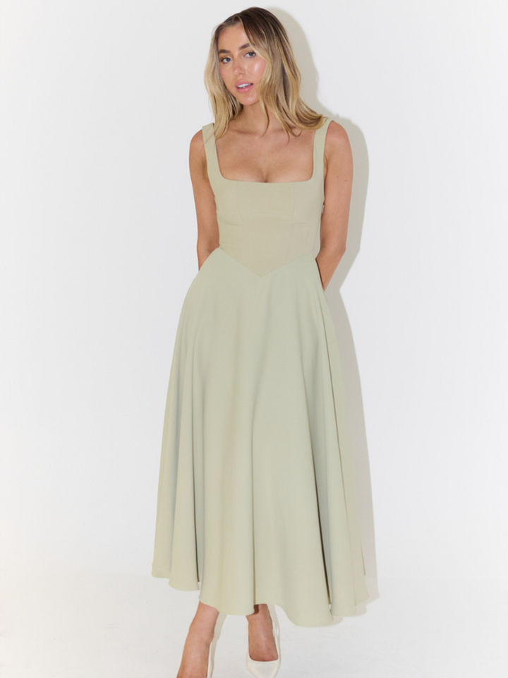 Grace | Elegant Midi Dress with Square Neckline