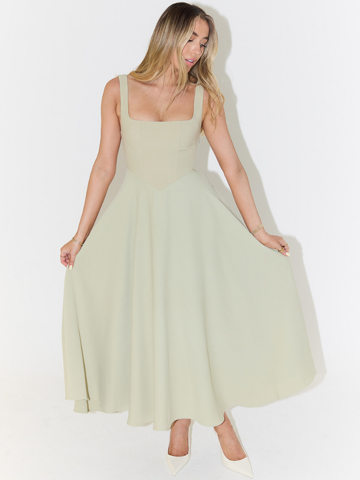Grace | Elegant Midi Dress with Square Neckline