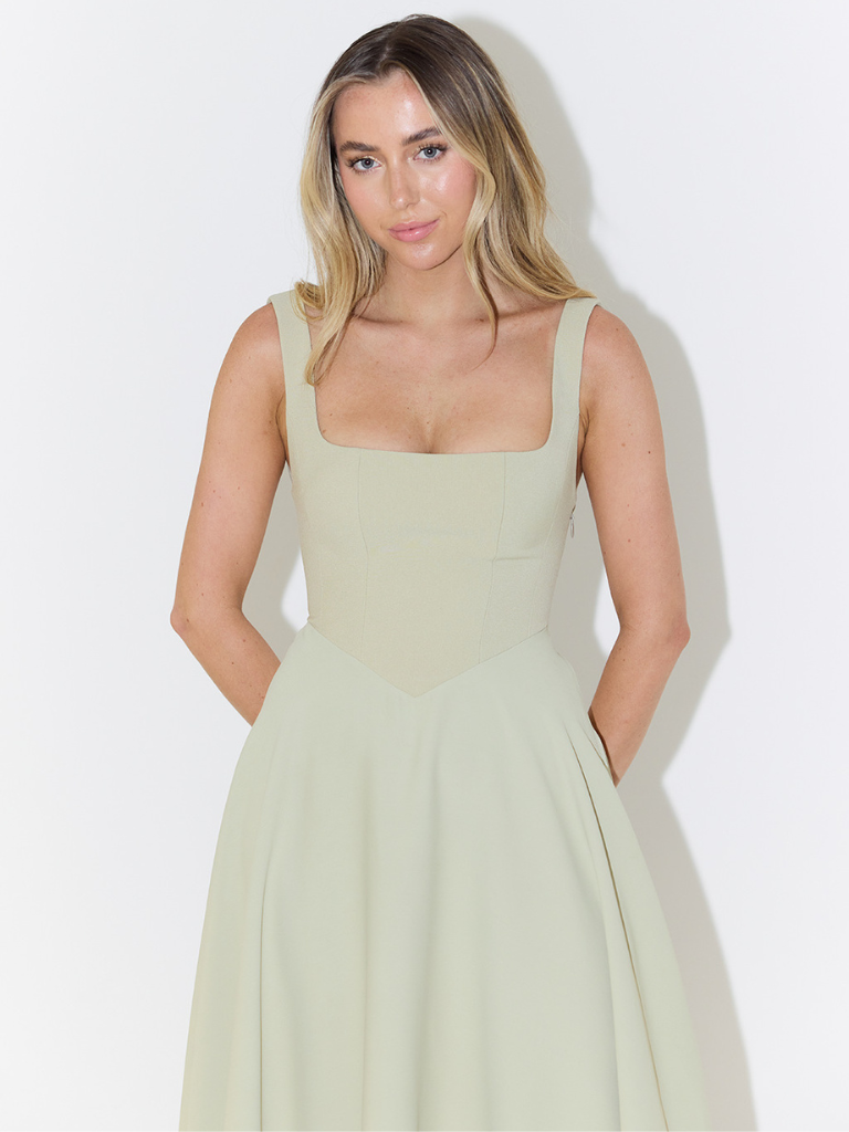 Grace | Elegant Midi Dress with Square Neckline