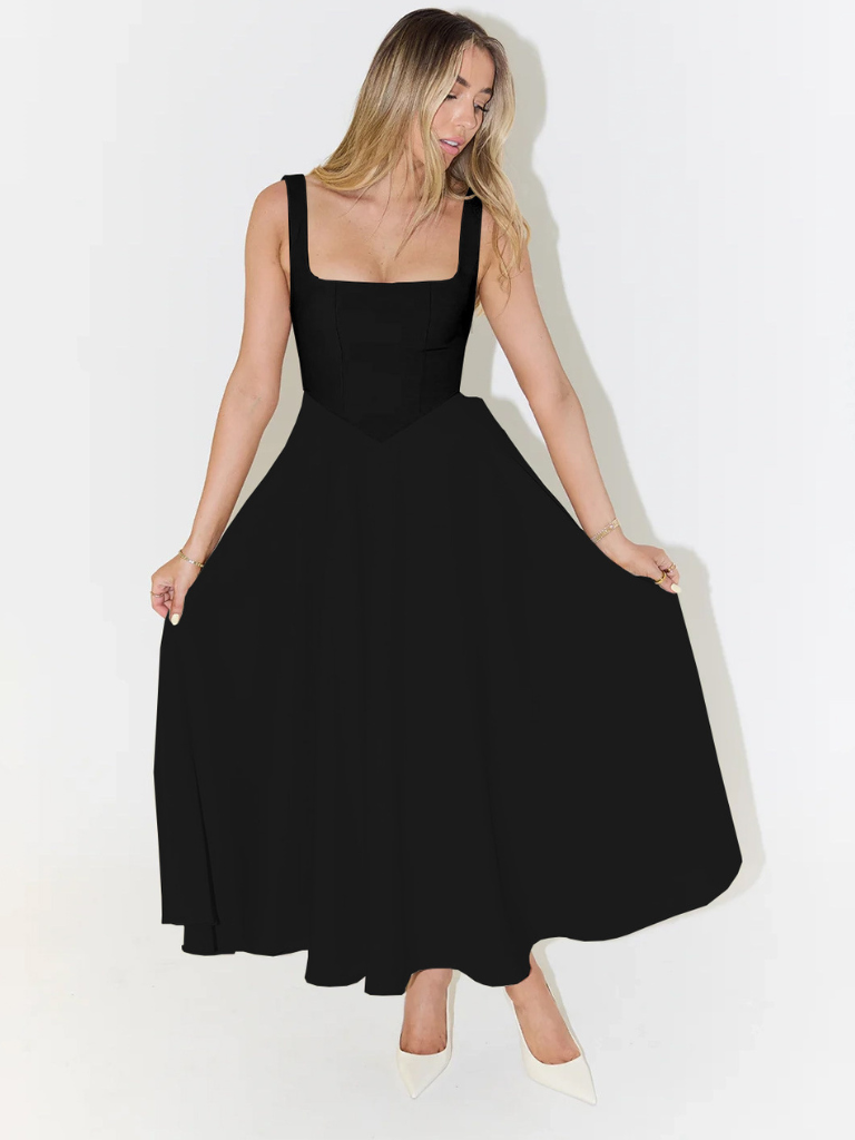 Grace | Elegant Midi Dress with Square Neckline