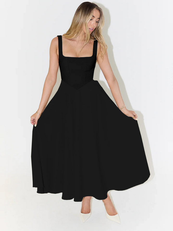 Grace | Elegant Midi Dress with Square Neckline