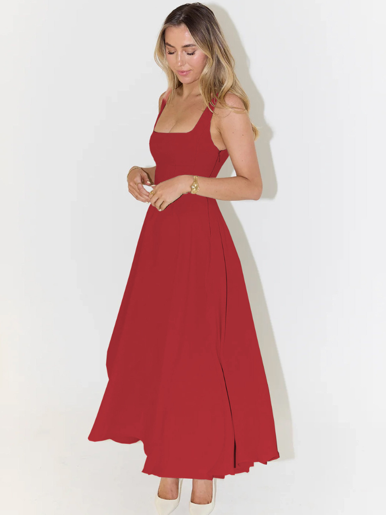 Grace | Elegant Midi Dress with Square Neckline