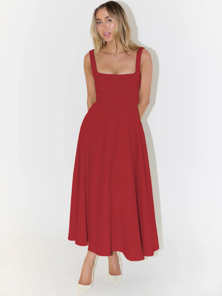 Grace | Elegant Midi Dress with Square Neckline