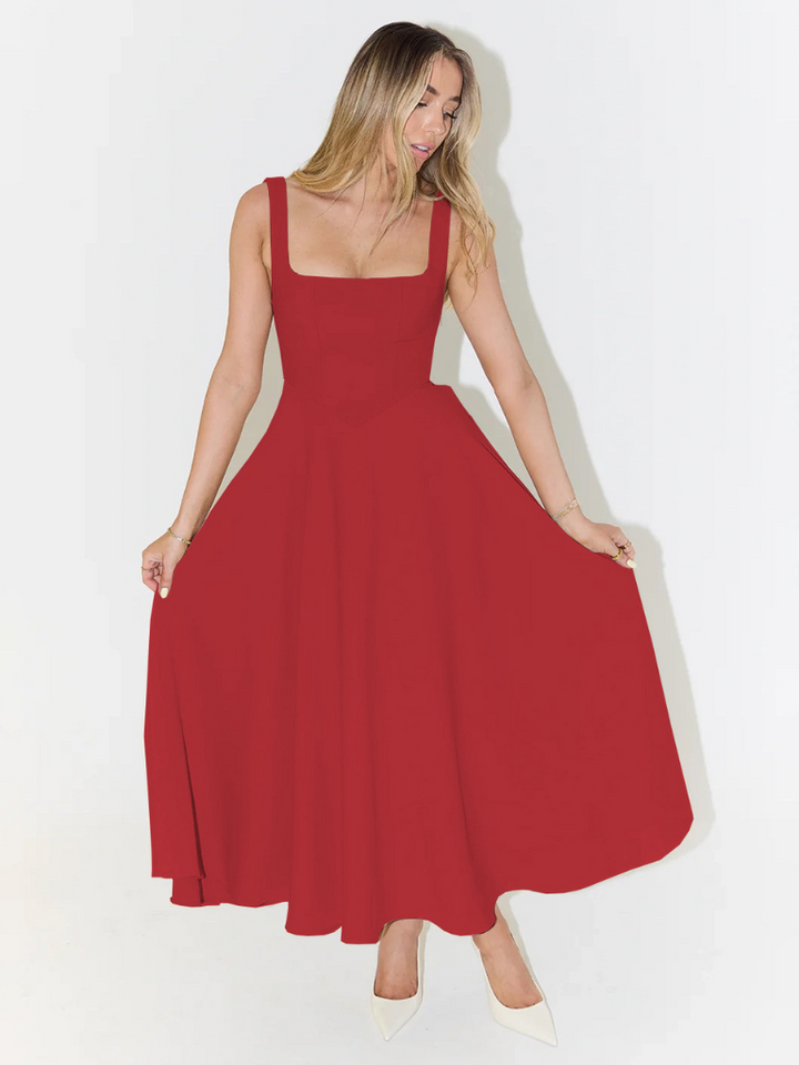 Grace | Elegant Midi Dress with Square Neckline