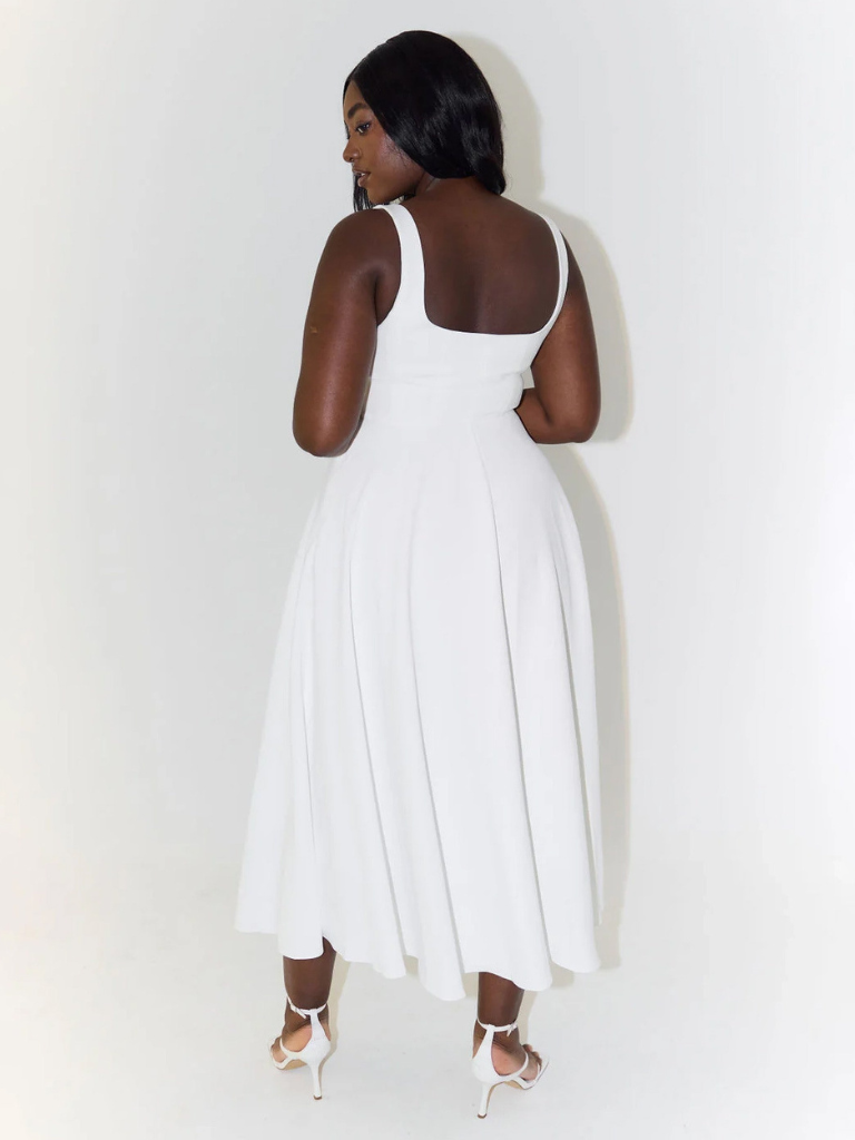 Grace | Elegant Midi Dress with Square Neckline