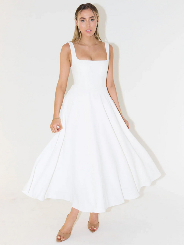 Grace | Elegant Midi Dress with Square Neckline