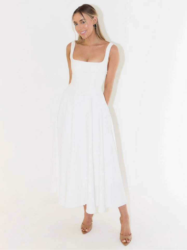 Grace | Elegant Midi Dress with Square Neckline