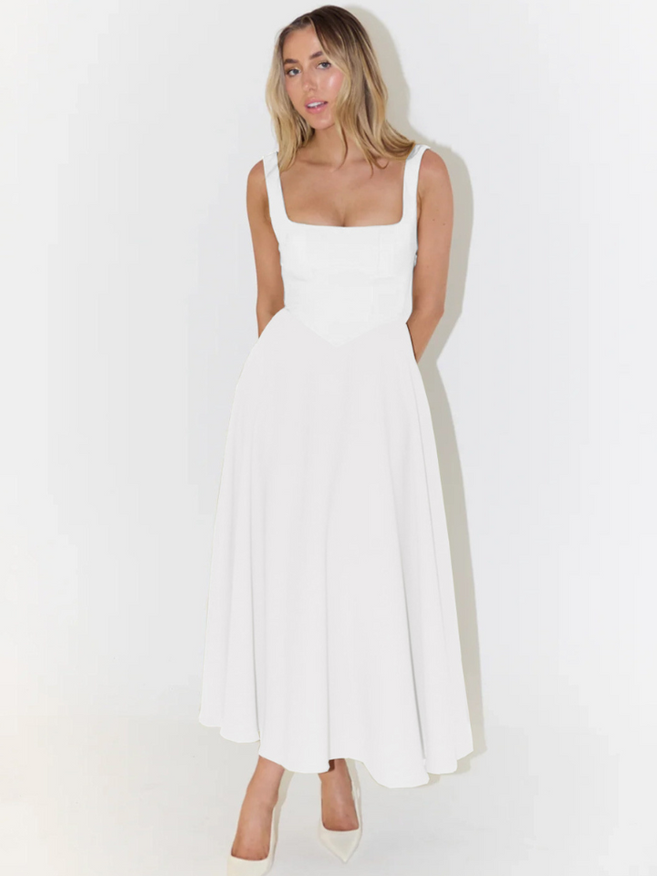 Grace | Elegant Midi Dress with Square Neckline
