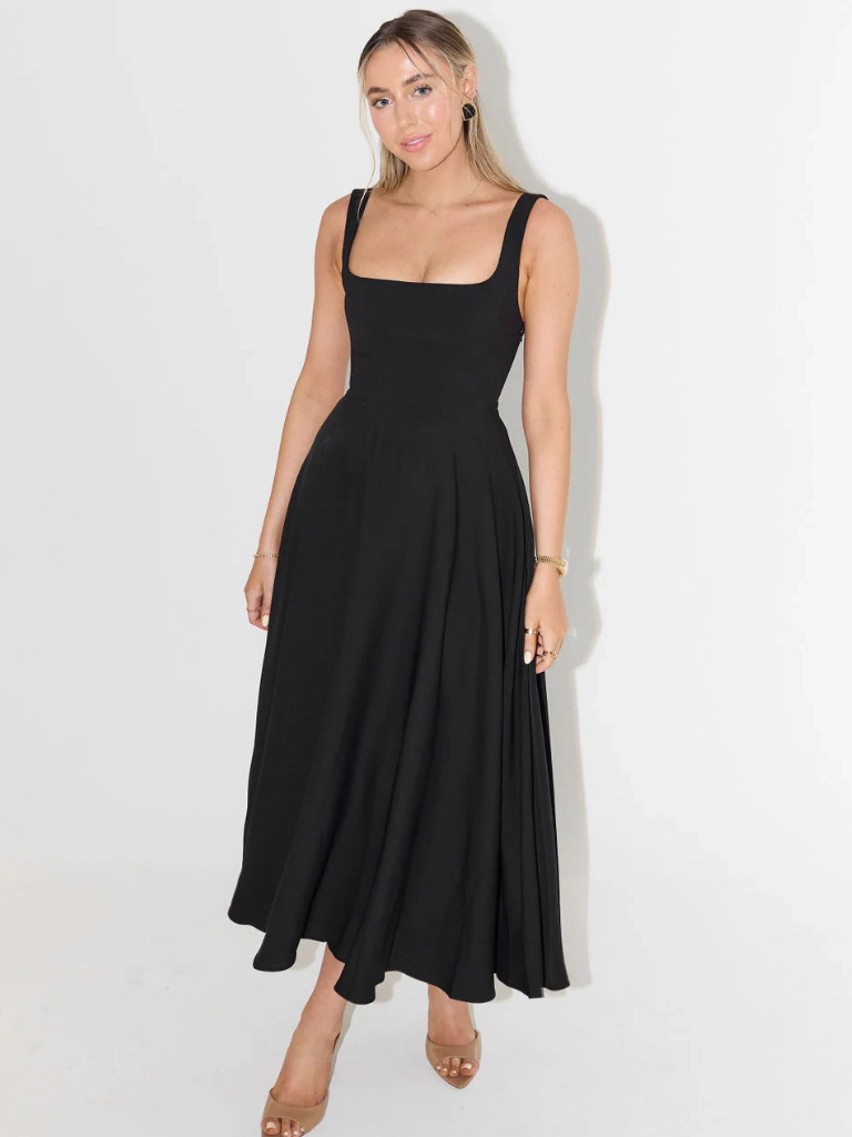 Grace | Elegant Midi Dress with Square Neckline