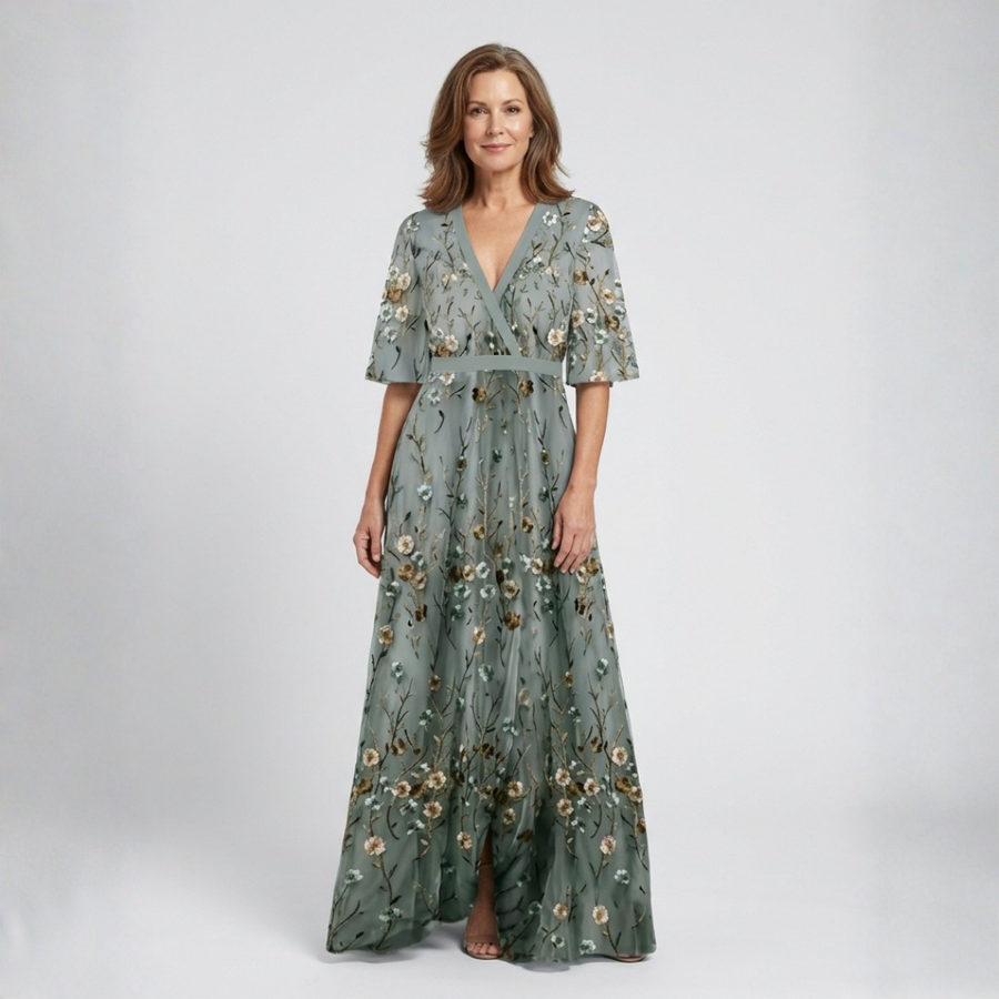 Melodi – V-Neck Long Floral Dress
