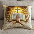 Quilted Cushion Cover with Inspirational Prayer and Message