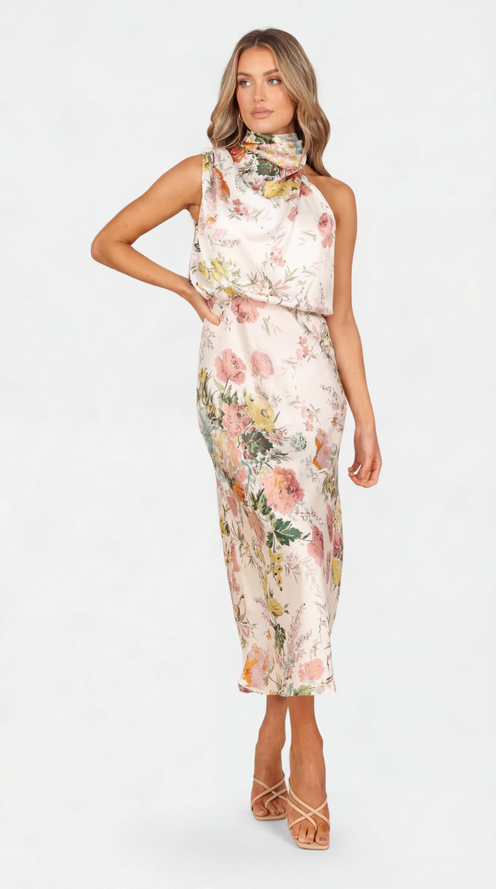 Lisa | Floral Maxi Halter Dress