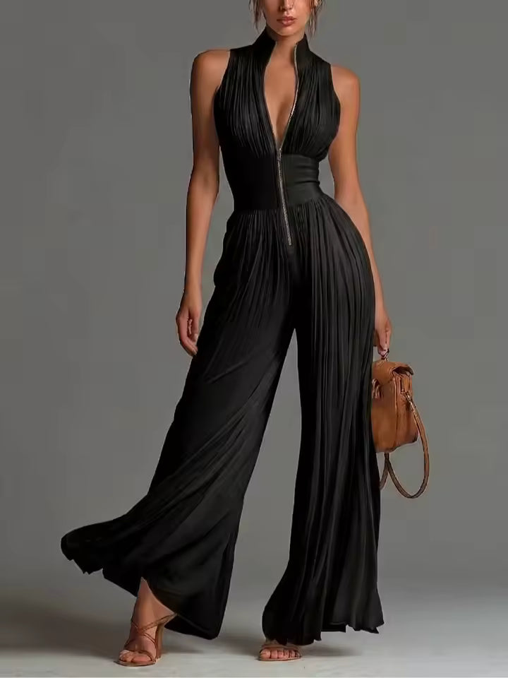 Lucía | Chiffon Pleated Jumpsuit