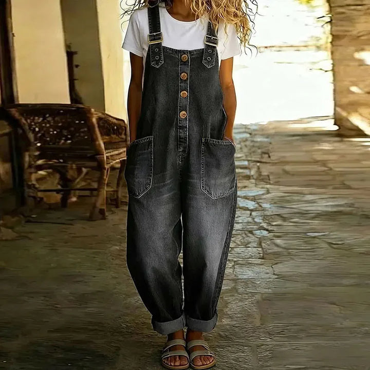 Saylor | Classic Soft Denim-Style Overalls with Adjustable Straps