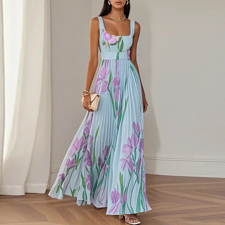 Oriah | A-Line Maxi Dress with Floral Print
