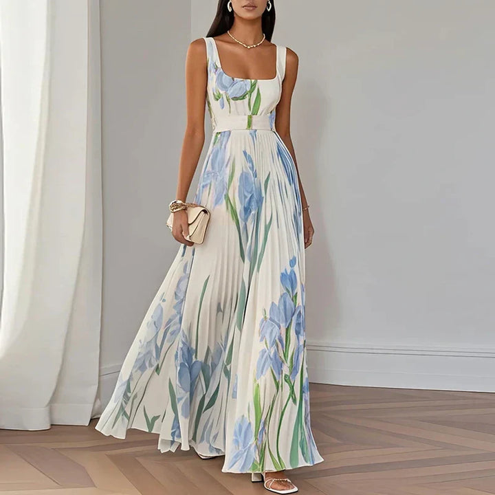 Oriah | A-Line Maxi Dress with Floral Print