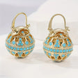 Turquoise Filigree Globe Drop Earrings