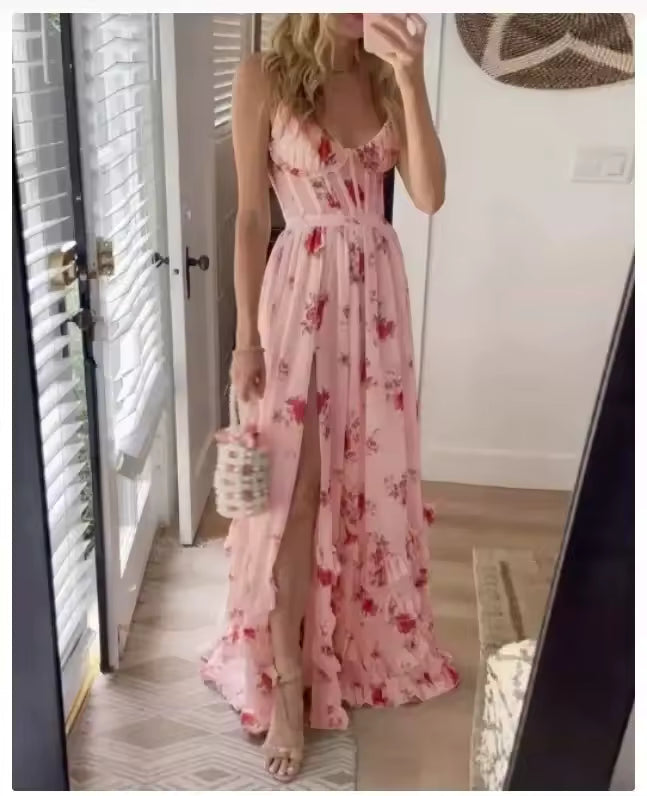 Paola | V-Neck Floral Dress with a Romantic Touch