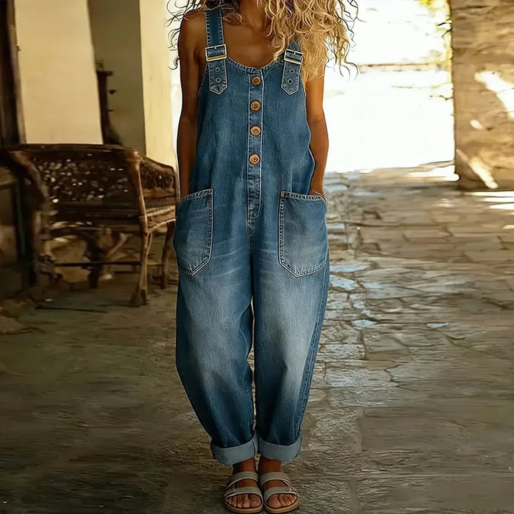 Saylor | Classic Soft Denim-Style Overalls with Adjustable Straps