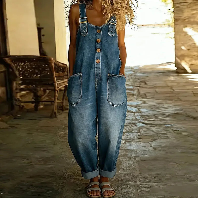 Saylor | Timeless Soft Denim Dungarees with Adjustable Straps