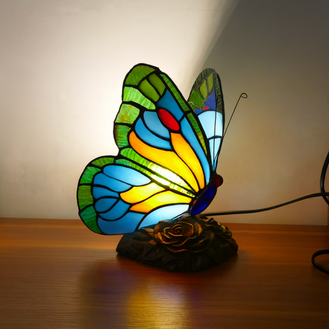 Elegant Blue Butterfly Table Lamp