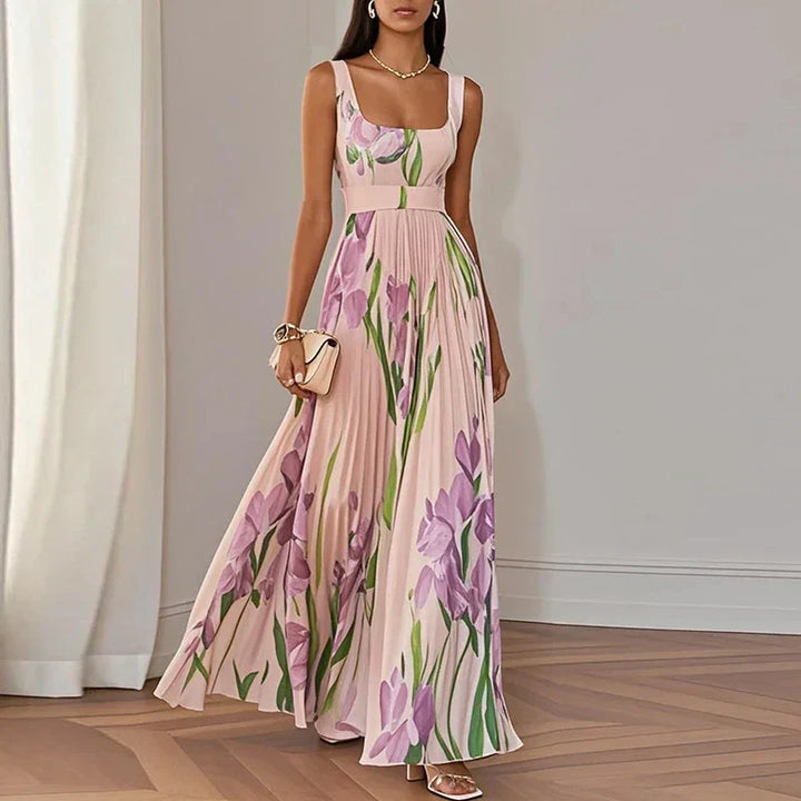 Oriah | A-Line Maxi Dress with Floral Print