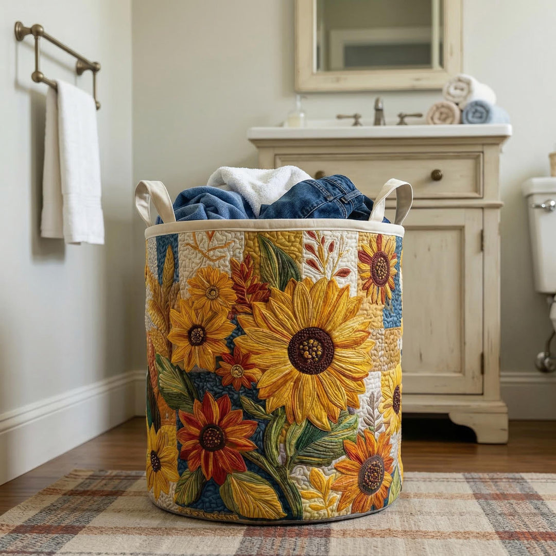 Sunflower Bliss | Padded Laundry Hamper