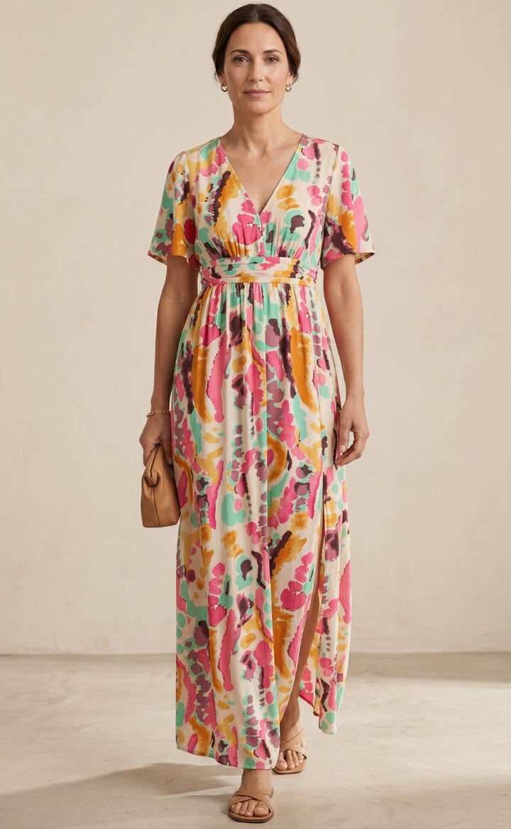 Yuki | V-Neck Tie-Dye Dress