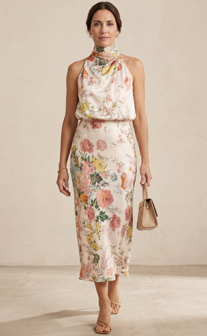Lisa | Floral Maxi Halter Dress