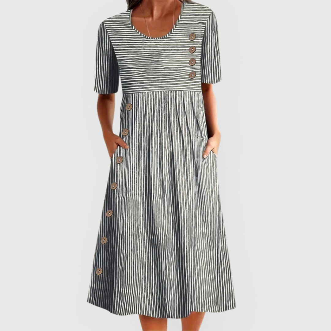 Julia | Striped Midi Dress Design