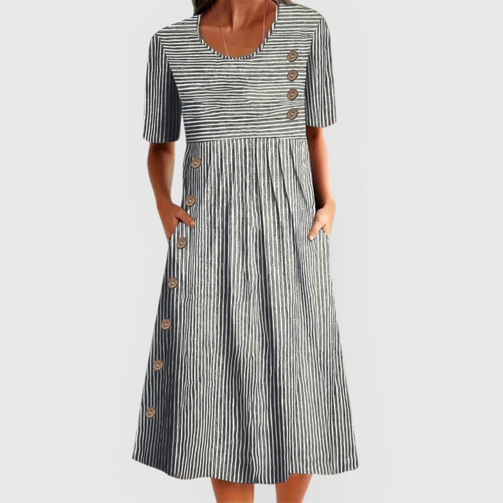 Julia | Striped Midi Dress Design