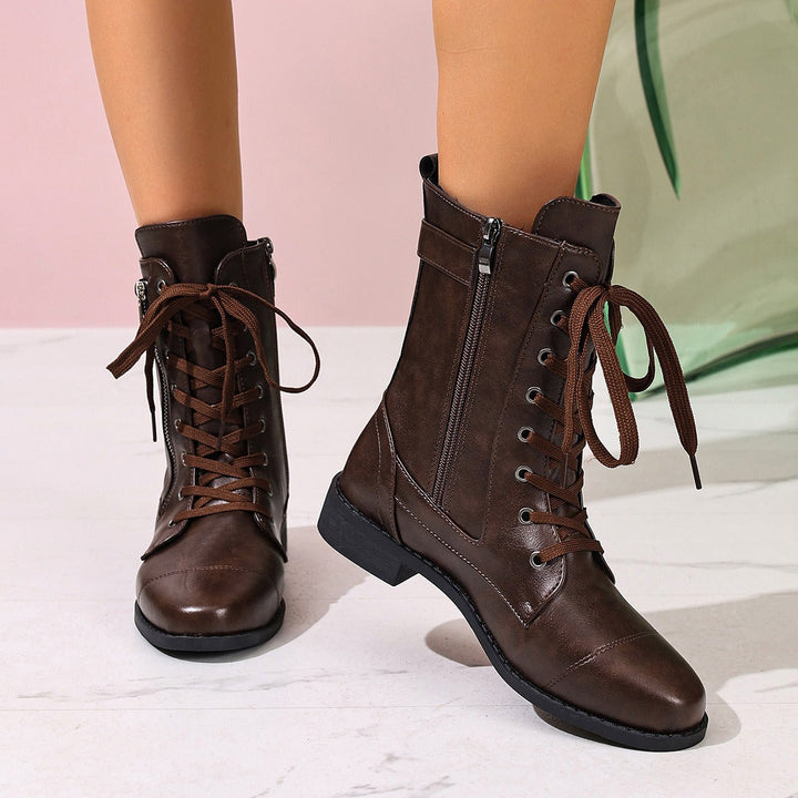 Silvia - Arch-Support Ankle Boots with Round Toe Design