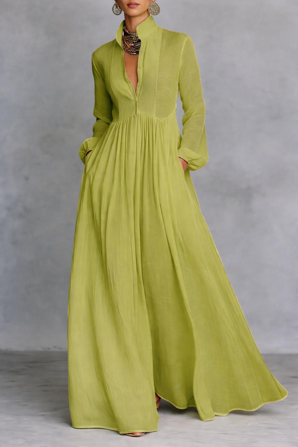 Selena | Flowing Maxi Dress with Elegant Front Buttons